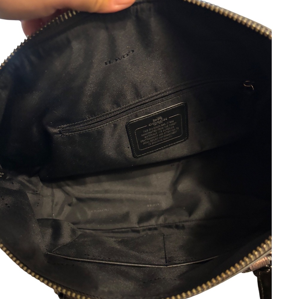 Coach Primrose Satchel Tote Bronze Metallic Pebbled Leather Gunmetal Hardware - Picture 6 of 16